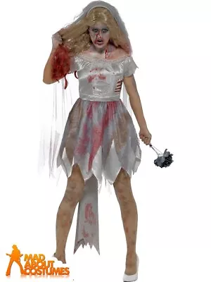 £19.99 • Buy Adult Deluxe Zombie Bride Costume Halloween Horror Ladies Fancy Dress Outfit 