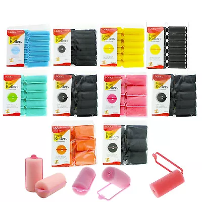 $7.49 • Buy Soft Foam Cushion Hair Rollers,curlers Hair Care Styling 5 Sizes 5 Colors Black