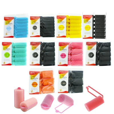 $7.49 • Buy Soft Foam Cushion Hair Rollers,curlers Hair Care Styling 5 Sizes 5 Colors Black