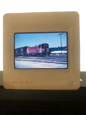 MKT Railroad Color Slide Of Alco Switcher No 3201 Red With White Strips  • $10