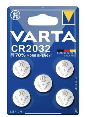 CR2032 VARTA 3V Coin Cell Lithium Batteries - Pack Of 5 UK • £3.72