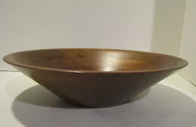 14  Mid Century 1960's Wood  Bowl-signed -  BURL WALNUT - BILLINGS MISSOURI-VGC • $25