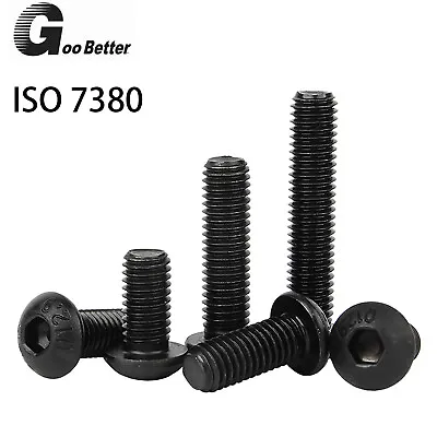 M2 M3 M4 M5 Button Head Screws Black Hex Allen Socket Bolts High Tensile 10.9 • $1.25