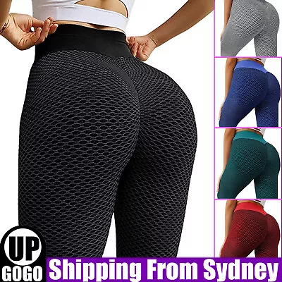 $8.99 • Buy Yoga Pants Push Up Leggings Anti Cellulite Butt Lift Sports Gym Fitness Tiktok