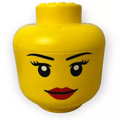 £20.99 • Buy Official Lego Storage Brick Head Female Girls Face Yellow Large 27cm Preloved