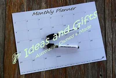 $12.95 • Buy A4 CLASSIC Monthly Planner Organiser Weekly Calendar Fridge Whiteboard Magnet 2p