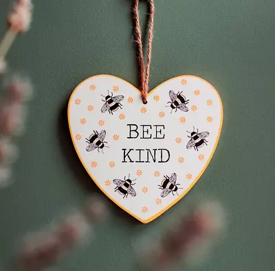 £4.50 • Buy Sass & Belle Busy Bees Wooden Hanging Heart Plaque  Be Kind  Mothers Day Gift