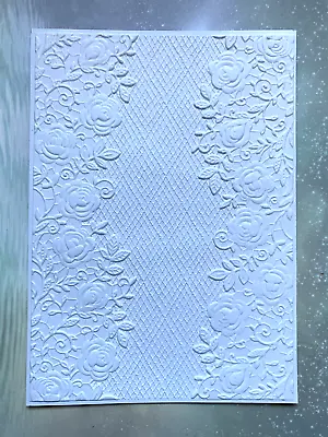 3D FLORAL LACE    Embossed  Card Topper  White  X 4 Card Making Crafts ...Z • £3.25