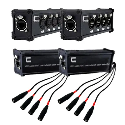 4-Channel 5-Pin XLR AES DMX Snake Audio Signal Over Ethernet Network Cat5/6/7 • $60.39