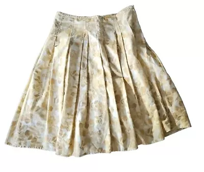 Beige Vintage Eddie Bauer Floral FIT & FLARE Skirt SIZE 6 Retail Value: $100 • $11.99