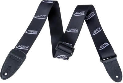 Genuine Gretsch Logo Vibrato Arm Pattern Guitar Strap Black/Gray • $21.89