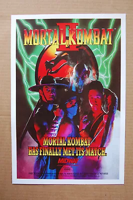 Mortal Kombat 2 Arcade Flyer Video Game Promotional Poster  • $4