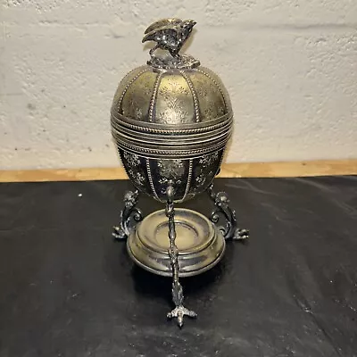 Antique Christopher Silverplate Egg Coddler Boiler Warmer With Eagle • £69.99