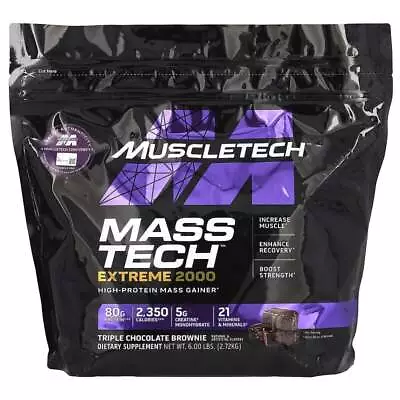 MuscleTech Mass Tech Extreme 2000 High-Protein Mass Gainer 6 Lbs (2.72 Kg) • $44.99