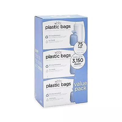 Ubbi Diaper Pail 75-Count Value Pack Plastic Bags (3 Pack) • $45.90