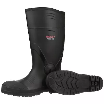 Mens Plain Toe Rubber Fishing Hunting Waterproof PVC Work Mud BLACK RAIN BOOTS • $29.99