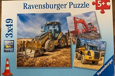 Ravensburger Childrens Jigsaw Puzzle 3x49 Pieces Construction Vehicles IN Use • $13.99