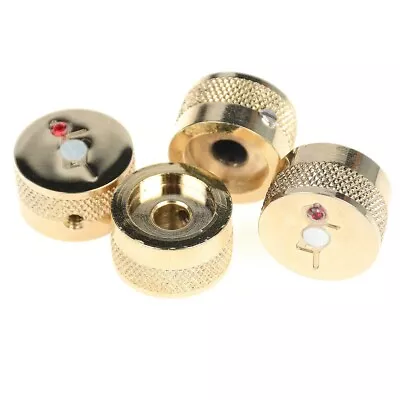 Gretsch Jewel G Logo 1/4  Solid Shaft Guitar Knobs (4) Gold 922-1026-000 • $62.19