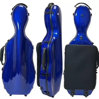 Rare Adjustable Hard Glass Fiber Blue Viola Case 15-17  With Wheels Music Bag • $159