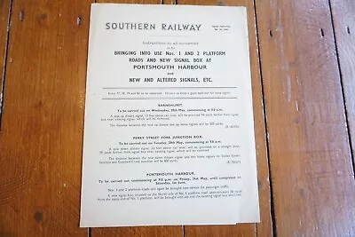 1946 Southern Railway Portsmouth Harbour Signal Box Signalling Diagram  • £14.99