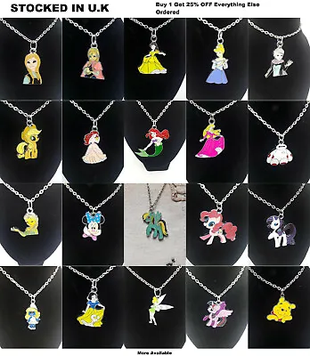 £3.99 • Buy Disney Cartoon Jewellery Frozen Snow White Bambi My Little Pony Pendant Necklace
