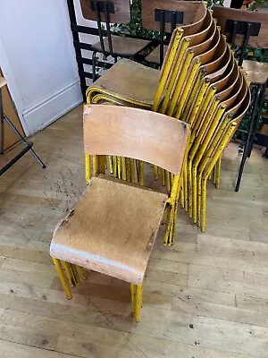 Stackable Chairs Vintage Retro Old School Cafe Seating Community Centre Seat • £15