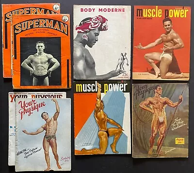 1930-40s Men's Bodybuilding Fitness Superman Your Physique More Magazine Lot (15 • $117.50