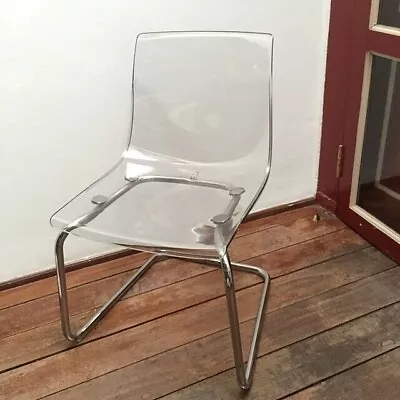 IKEA TOBIAS Chair Clear/Chrome Plated Steel 803.496.71 - NEW IN BOX • $225