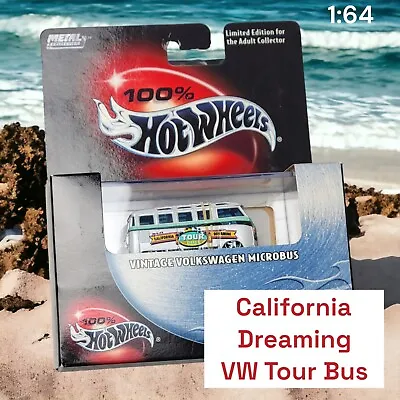 Vintage Volkswagen Microbus 100 % Hot Wheels California Dreaming Tour Bus 1:64 • $13