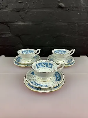 3 X Coalport Revelry Tea Trios Elizabeth Shape Cups Saucers And Side Plates Set • £84.99