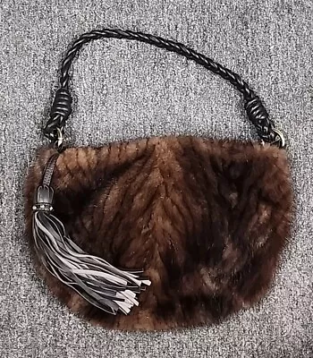 Paolo Masi Firenze Genuine Mink Fur Shoulder Bag Purse Made In Italy • $89