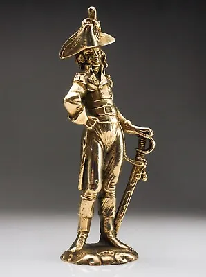 Solid Cast Brass Statue Figurine Of A Young Nelson Napoleonic Soldier Military • £37.60