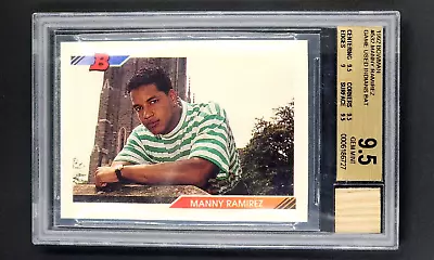 1992 Bowman With Game Used Bat #532 Manny Ramirez RC Rookie BGS 9.5 Gem Mint • $76.49