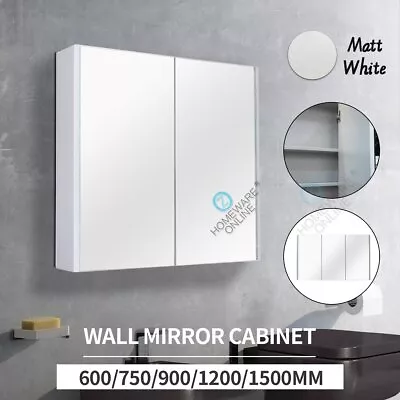 600-1500mm Bathroom Wall Hung Mirror Shaving Medicine Cabinet Storage Shelf Door • $691