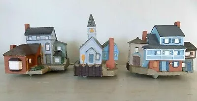 Lot 3 Avon Early American Light Up Village Church Main And Mill House Vintage • $13.49