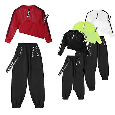 Kids Jazz Dance Costumes Sequin Modern Street Dance Stage Clothing Hip Hop Suit • $18.25