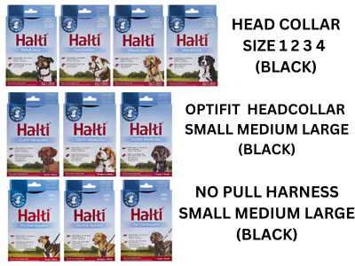 HALTI HeadCollar Optifit HeadCollar & No Pull Harness (CHOOSE SIZE) (NEW) BLACK • £12.99