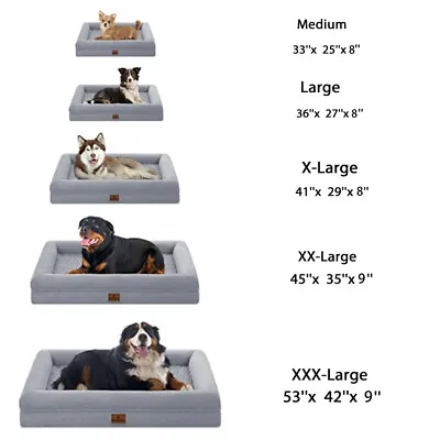 Gray Orthopedic Memory Foam Dog Bed Sofa Pet Sofa 33x25/36x27/41x29/45x35/53x42  • $40.99