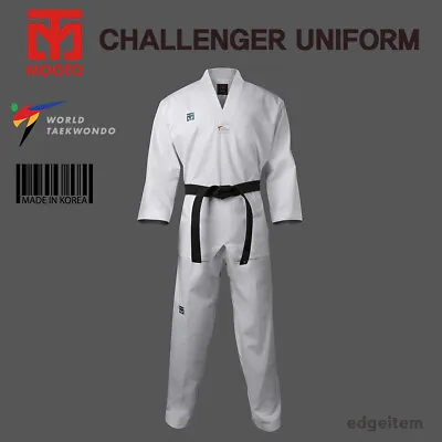 MOOTO Challenger Uniform With White V-Neck WT (World Taekwondo) TKD Dobok • $64