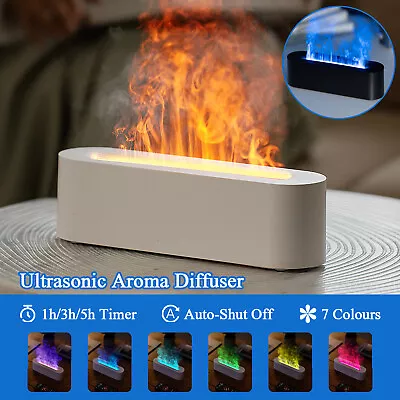 USB Ultrasonic Aroma Air Humidifier Flame Light Purifier Essential Oil Diffuser • $34.90