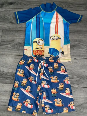 £6.50 • Buy ❤️NEXT❤️ Minions Swim Shorts & Sun Protection Top ~ Age 5-6