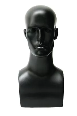 $58 • Buy Plastic Black Adult Men's Mannequin Display Head With Facial Features And Ears