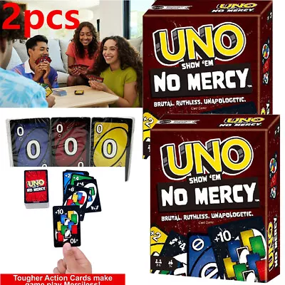 2X UNO Show 'Em No Mercy Card Game With Brutal Ruthless Unapologetic Penalties • $21.98