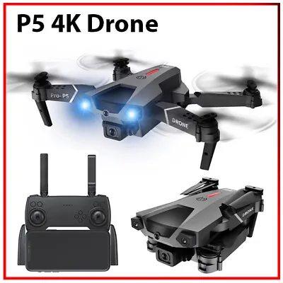 $19 • Buy P5 4K HD WIFI FPV Dual Cam 360 Degree Foldable Quadcopter RC Mobile Drone Camera