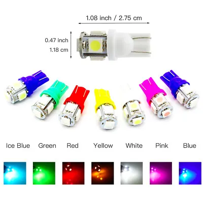 T10 501 W5W 5 SMD 5050 Xenon Colour LED Side Interior Number Wedge Light • £2.85