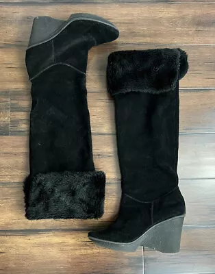 B. Makowsky Natalie Fur Cuff Over-The-Knee Boots - Size 8.5 • $45