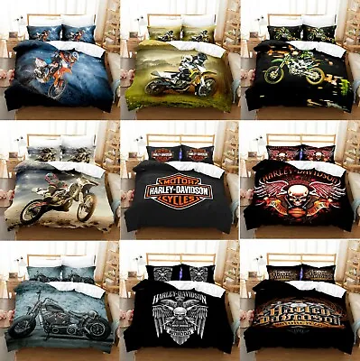 Motorbike Motorcycle Collection Single/Double/Queen/King Bed Quilt Cover Set • $42.40