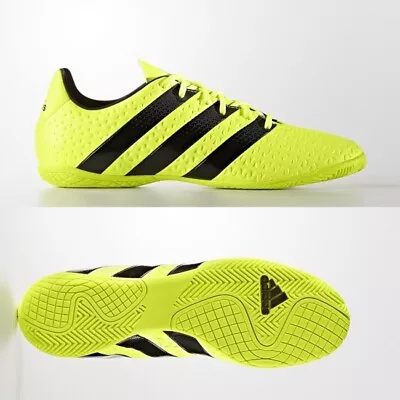 New Adidas Ace 16.4 Indoor (Fluro Yellow/Black) Junior Football Boots - US 1/5/6 • $49.99