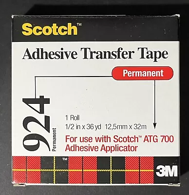 Scotch Adhesive Transfer Tape 1/2  X 36yds 924 Permanent • $3.99