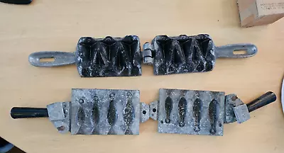 2 Fishing Sinker Mold Aluminum Fishing Mold Lure Making Lead Molds Split Shot • $25